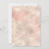 赤面ガーリーピンクグラム金ゴールドヒョウ印刷 招待状 (裏面)