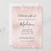 赤面ガーリーピンクグリッツグリッタースパークル招待状 招待状 (正面)