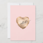 赤面ガーリーピンクゴールドフォイルハートバルーンスウィート16 招待状 (裏面)