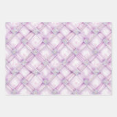 赤面ガーリーピンクシックラベンダーフローラ誕生日 ラッピングペーパーシート (正面2)