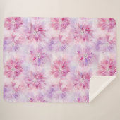 赤面ガーリーピンクシックラベンダーフローラ シェルパブランケット (正面(横))