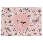 赤面ガーリーピンクスイートリトルクリッターモノグラム ラージペーパーバッグ (裏面)