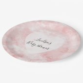 赤面ガーリーピンクホワイトウォーター色ハート ペーパープレート (アングル)