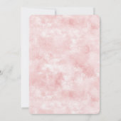 赤面ガーリーピンクホワイトハートベビーシャワー 招待状 (裏面)