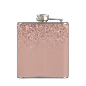 赤面ガーリーピンクローズ金ゴールドグリッターモノグラムフラスコ フラスク (裏面)