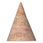 赤面ガーリーピンク絞り染め金ゴールドレオパード印刷 パーティーハット (右)