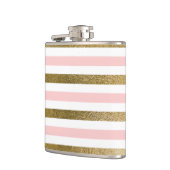 赤面ガーリーピンク、白、金箔のパターン フラスク (左)
