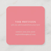 赤面ガーリー書道ロマンチックモノグラム スクエア名刺 (裏面)