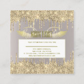 赤面ガーリー金ゴールドグライトアイドリップスアーティストメイクアップスパ スクエア名刺 (裏面)