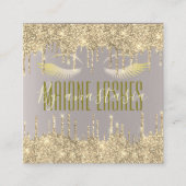 赤面ガーリー金ゴールドグライトアイドリップスアーティストメイクアップスパ スクエア名刺 (正面)