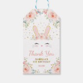 赤面ガーリー金ゴールドバニーラビットイースターパーティーの好意 ギフトタグ (正面)