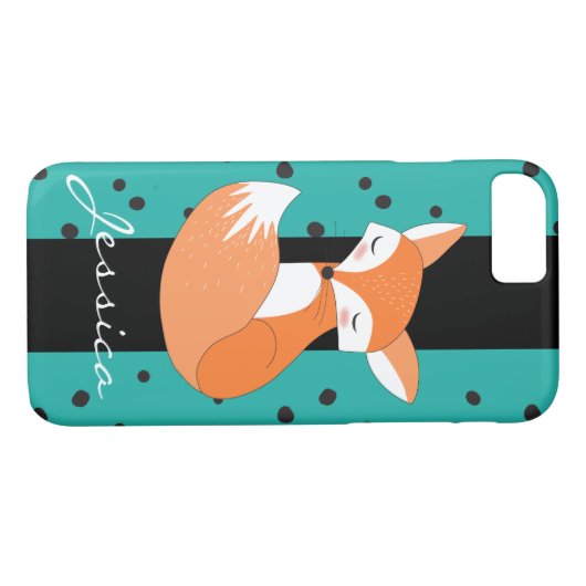 赤面キツネと名前をカスタムする Case-Mate iPhoneケース (裏面(横))