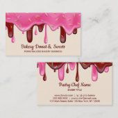 赤面キャンディベーカリーペストリーシェフ抽象芸術ドーナツ 名刺 (正面/裏面)