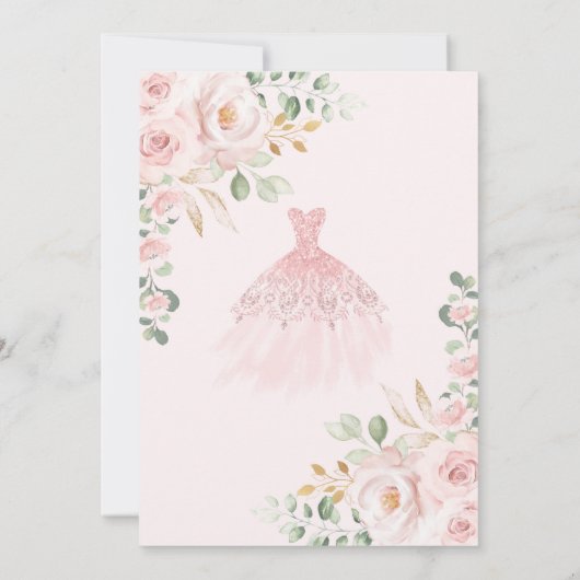 赤面キンセアニラ15番目の誕生日サンキューカード 招待状 (裏面)