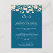 赤面クラシックウルドフラワーブルー結婚ズ詳細 エンクロージャーカード (正面)