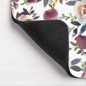 赤面クラシックピンクセージグリーンダスティブルーフラワーズ マウスパッド (コーナー)