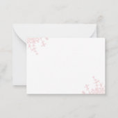 赤面クラシックピンクフローラクレストモノグラム ノートカード (裏面)