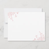 赤面クラシックピンクフローラクレストモノグラム ノートカード (裏面)