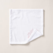 赤面クラシックピンクフローラクレストモノグラム バスタオルセット (ウォッシュタオル)