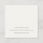 赤面クラシックピンクモノグラムフローラクラウンクレスト スクエア名刺 (裏面)