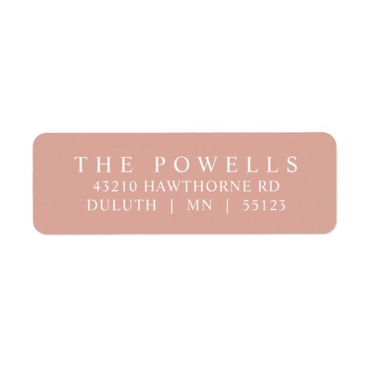 赤面クラシックピンクローズミニマル差出人住所 ラベル (正面)
