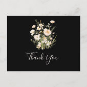 赤面クラシックボホワイルドフラワーブラック ポストカード (正面)