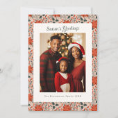 赤面クラシックポインセティアホリデーフォトカード シーズンカード (正面)