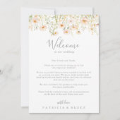 赤面クラシックワイルドフラワー結婚のウェルカムレター (正面)