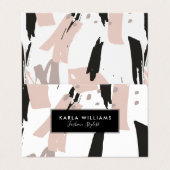 赤面クラッシュブモダンラシのストローク合成 名刺 (外部フラット)