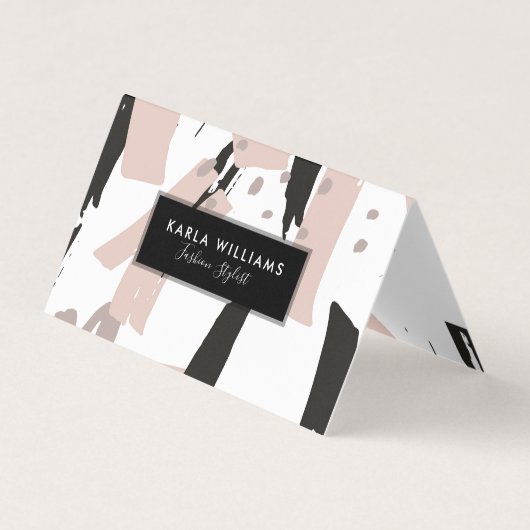 赤面クラッシュブモダンラシのストローク合成 名刺 (正面)