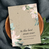 赤面クラフトフローラママギフトネックレスイヤリングカード プレイスカード