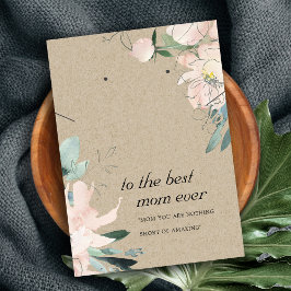 赤面クラフトフローラママギフトネックレスイヤリングカード プレイスカード