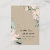 赤面クラフトフローラママギフトネックレスイヤリングカード プレイスカード (正面)