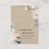 赤面クラフトフローラ母ギフトイヤリング表示カード プレイスカード (正面)