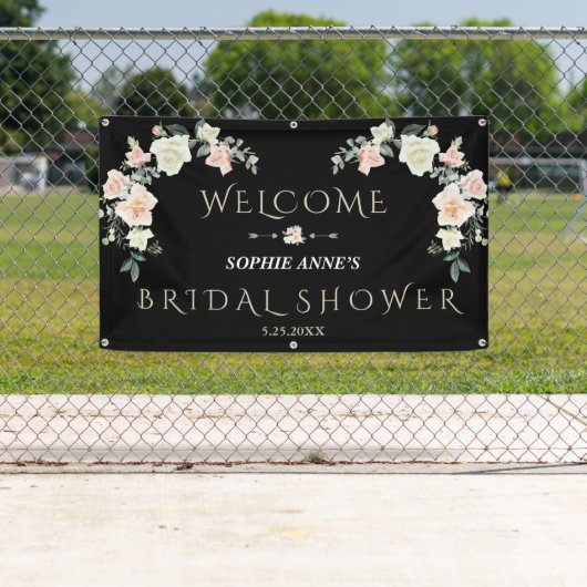 赤面クリームフローラブライダルシャワーウェルカムサイン 横断幕 (インサイチュ)