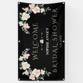 赤面クリームフローラブライダルシャワーウェルカムサイン 横断幕 (縦)