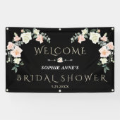 赤面クリームフローラブライダルシャワーウェルカムサイン 横断幕 (横)