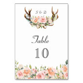 赤面クリームフローラ〔雄ジカの〕枝角結婚手書き テーブルナンバー (裏面)