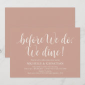 赤面クリーム素朴のリ結婚ハーサルディナー 招待状 (正面/裏面)