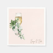 赤面グラス・オブ・シャンパンパーソナライズされたカクテル スタンダードカクテルナプキン (正面)