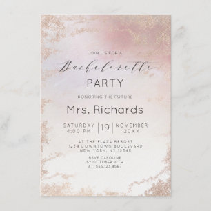 赤面グラデーションピンクすり付き箔バチェロレッテ 招待状