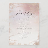 赤面グラデーションピンクのフロステッド結婚フォイルの式 プログラム (裏面)