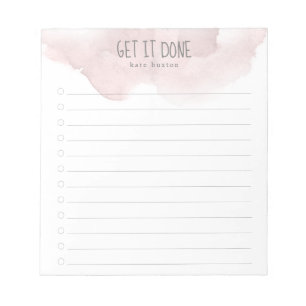 赤面グラデーションピンクウォーター色To-Doリスト ノートパッド