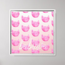 赤面グラデーションピンクキャットビーブレイブ キャンバスプリント