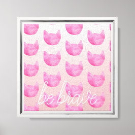 赤面グラデーションピンクキャットビーブレイブ キャンバスプリント