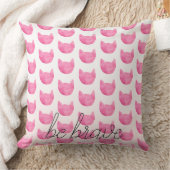 赤面グラデーションピンクキャットビーブレイブ クッション (ブランケット)