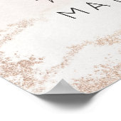 赤面グラデーションピンクフォイル愛は甘い結婚のサイン ポスター (角)