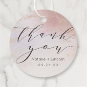 赤面グラデーションピンクフロステッド箔スクリプトありがとう フェイバータグ (裏面)