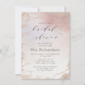 赤面グラデーションピンクフロステッド箔金メッキブライダルシャワー 招待状 (正面)