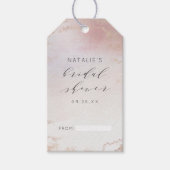 赤面グラデーションピンク霜ブライダル表示シャワー ギフトタグ (正面)